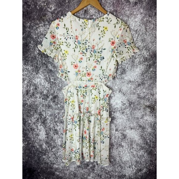 Clockhouse Dress Women's Large Floral Ruffle Garden Cottagecore Fairycore Twee - Picture 11 of 14